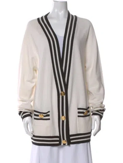 Pre-owned Balmain Wool Striped Sweater W/ Tags In White