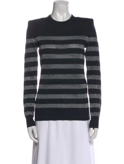 Pre-owned Balmain Wool Striped Sweatshirt In Black