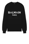 Balmain Jacquard Logo Sweater In Black