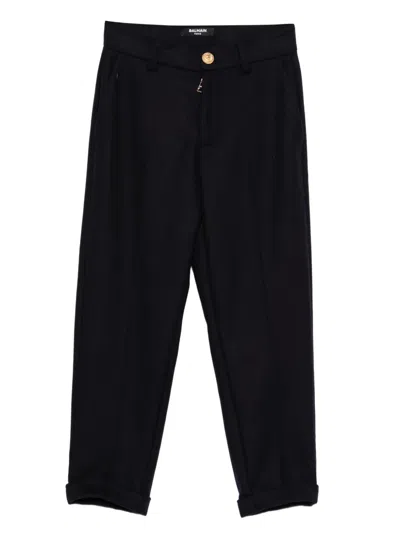 Balmain Kids' Wool Trousers In Black