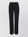 Balmain Wool Trousers With Front Pleats And Wide Leg In Black