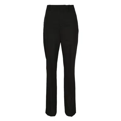 Balmain Wool Tube Leg Pants In Black