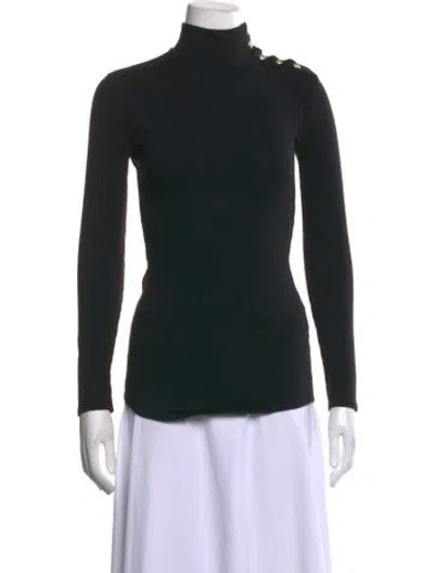 Pre-owned Balmain Wool Turtleneck Sweater In Black