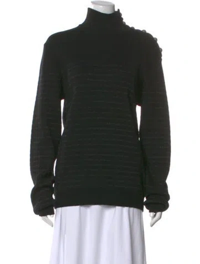 Pre-owned Balmain Wool Turtleneck Sweater W/ Tags In Black