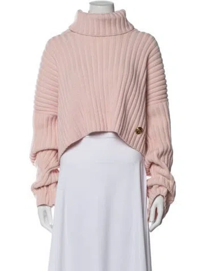 Pre-owned Balmain Wool Turtleneck Sweater W/ Tags In Pink