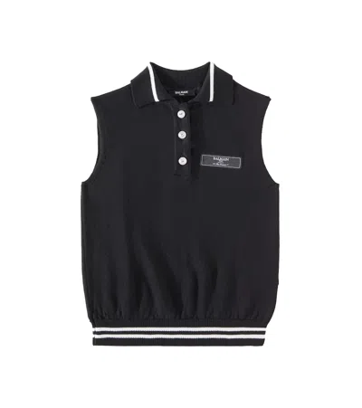 Balmain Kids' Wool Vest In Black