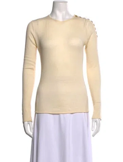 Pre-owned Balmain Wool V-neck Sweater In Neutrals