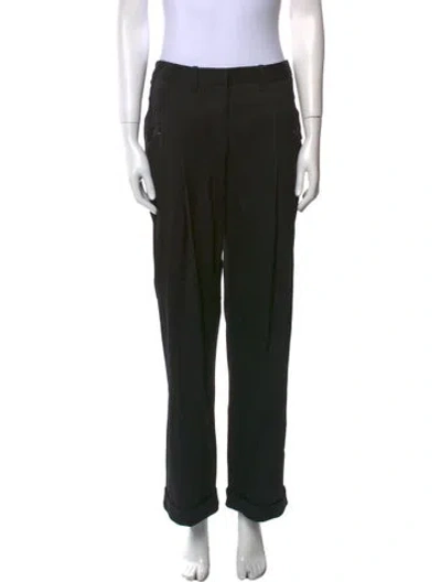 Pre-owned Balmain Wool Wide Leg Pants In Black