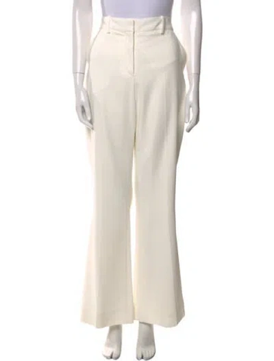 Pre-owned Balmain Wool Wide Leg Pants In Neutral