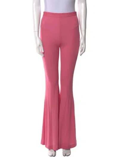 Pre-owned Balmain Wool Wide Leg Pants In Pink