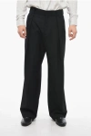 Balmain Wool Wide-leg Pants With Front Pleats