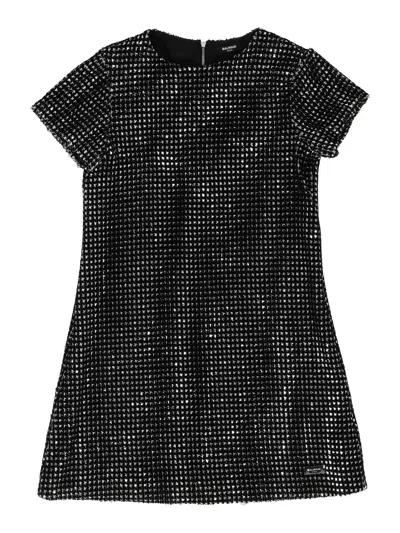 Balmain Kids' Woven Dress In Black