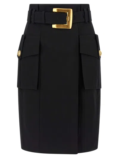 Balmain Wrap Skirt Skirts Black