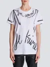 Balmain Sl Writing Printed T-shirt In White
