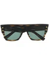 Balmain Tortoiseshell Square-frame Sunglasses In Brown