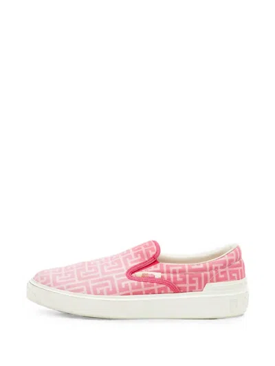 Pre-owned Balmain X Barbie Monogram Slip-on Sneakers In Pink