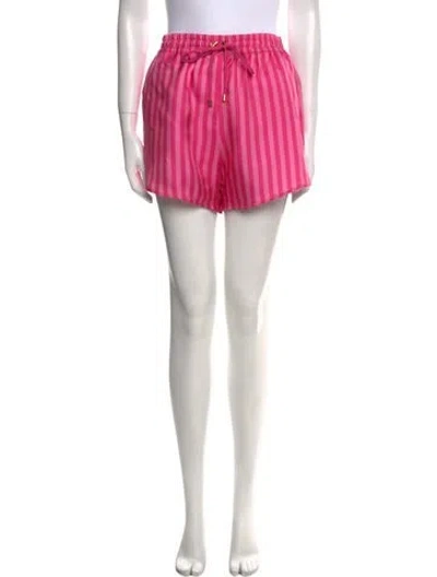 Pre-owned Balmain X Barbie Striped Mini Shorts In Pink