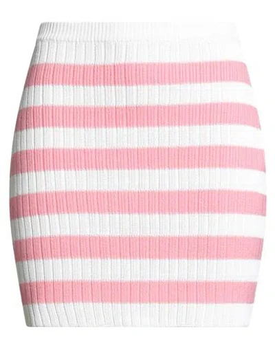 Balmain X Barbie Woman Mini Skirt White Size 8 Merino Wool, Cotton, Polyamide In Multi