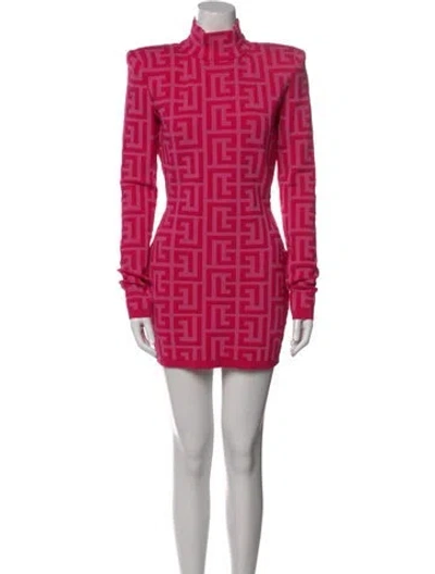 Pre-owned Balmain X Barbie Wool Mini Dress In Pink