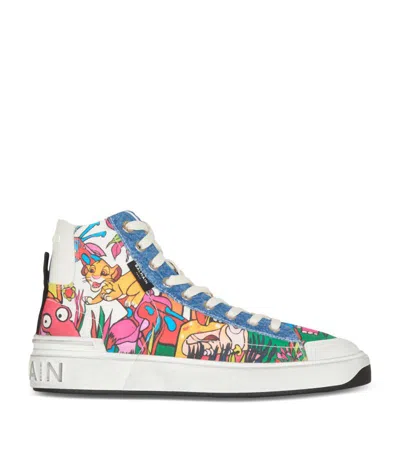 Balmain X Disney The Lion King B-court Sneakers In White
