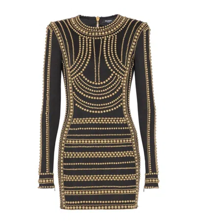 Balmain X Disney The Lion King Button-trim Mini Dress In Black