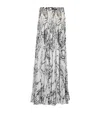 Balmain X Disney The Lion King Pleated Maxi Skirt In White