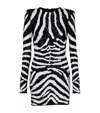 Balmain X Disney The Lion King Sequinned Zebra Mini Dress In Black