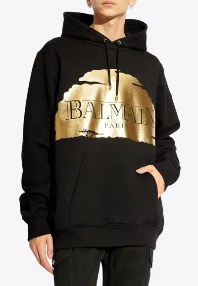 Balmain X Disney The Lion King Sunset Hooded Sweatshirt In Black