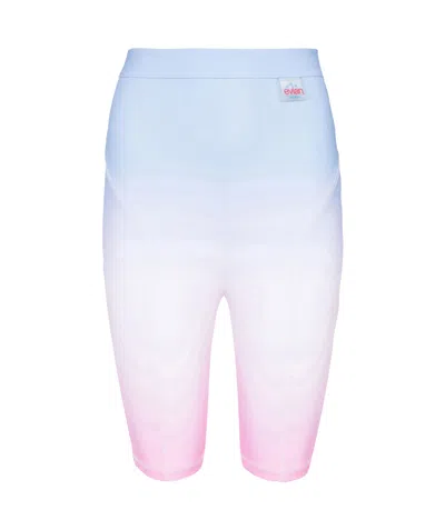 Balmain X Evian Elastic Waist Shorts In Bleu_rose_pale_rose