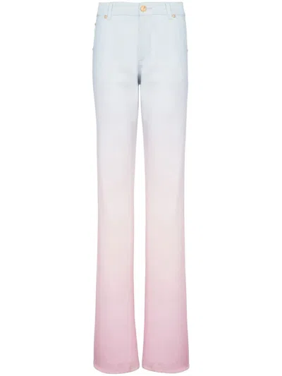 Balmain X Evian Gradient Denim Loose Jeans In Bleu_rose_pale_rose