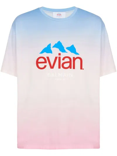 Balmain X Evian Gradient-effect T-shirt In Multi-colour