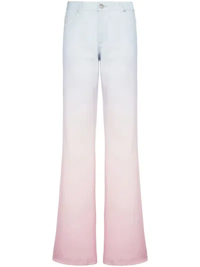 Balmain X Evian Gradient Straight-leg Jeans In Sgj Bleu/rose Pâle/r