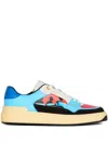 Balmain Blue & Red Calfskin B-court Flip Prince Gyasi Print Sneakers In Blue