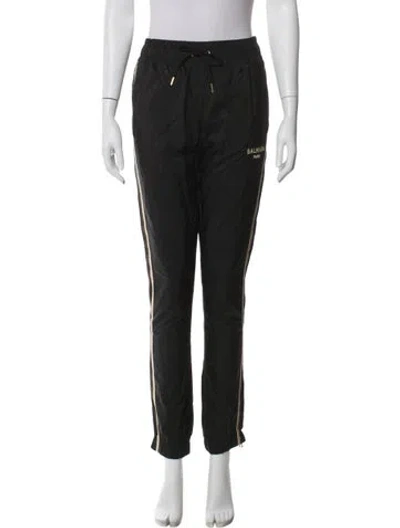 Pre-owned Balmain X Puma Nylon Graphic Print Sweatpants In Black