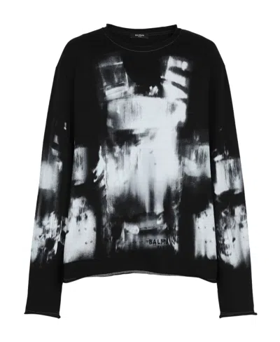 BALMAIN BALMAIN PRINTED CREWNECK SWEATSHIRT