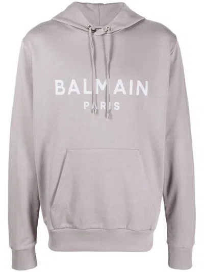 Balmain Yh0jr002bb65 Sudadera Hoodie In Gray