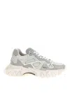 Balmain B-east Mesh And Leather Low-top Sneakers In White
