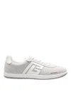 Balmain Swan Sneakers In Suede And Smooth Leather In White