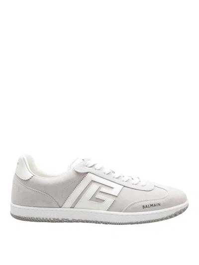 BALMAIN SNEAKERS SWAN IN WHITE SUEDE LEATHER
