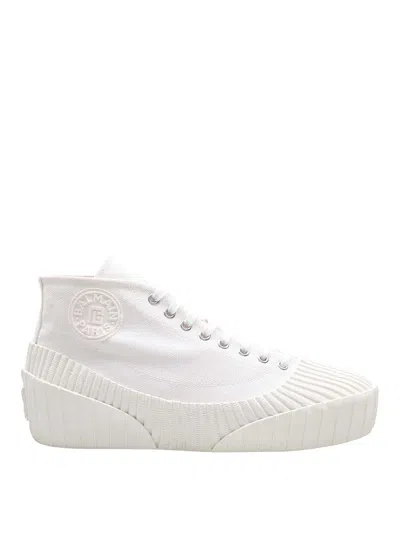 BALMAIN SNEAKERS RIFF LOW IN WHITE COLOR