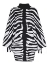 Balmain Zebra-intarsia Mini Dress In White