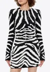 Balmain X Disney The Lion King Sequinned Zebra Mini Dress