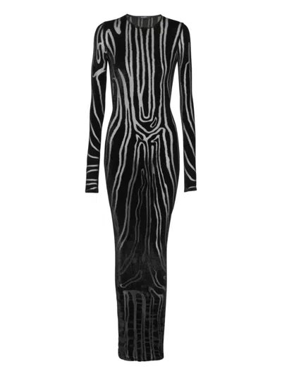 BALMAIN BALMAIN ZEBRA PRINT MIDI DRESS