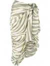 Balmain Wrap-effect Zebra-print Twill Midi Skirt In Multi