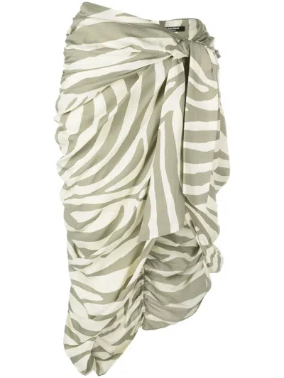BALMAIN ZEBRA-PRINT MIDI SKIRT