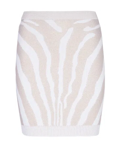 BALMAIN BALMAIN ZEBRA-PRINTED MINI SKIRT