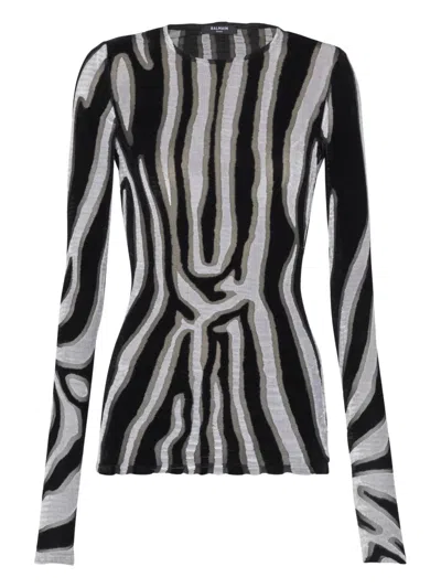 BALMAIN ZEBRA-PRINT TOP