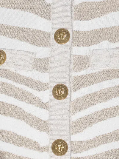 Pre-owned Balmain Zebra-print Top In Neutral