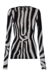 Balmain Zebra-print Velvet Bodycon Top In Black
