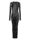 Balmain Zebra-print Velvet Midi Dress In Blue